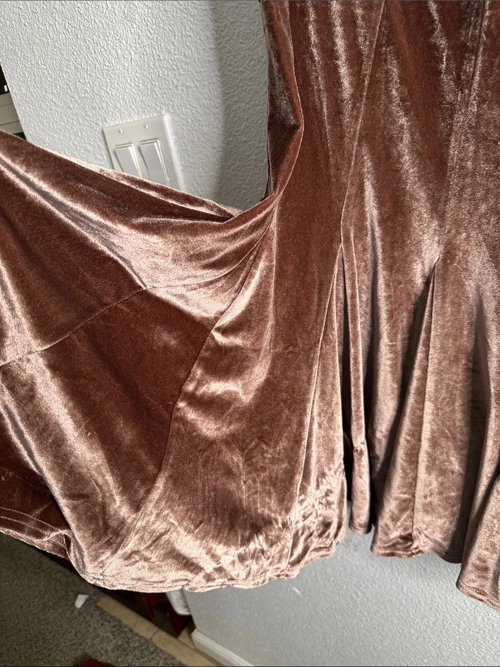 Free people rose Marie Velvet V-Neck A-Line Dress in Dusty Rose size M